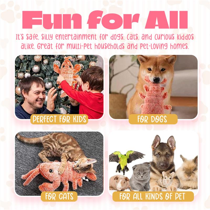 Floppy Lobster Funny Plush Toy for Pets