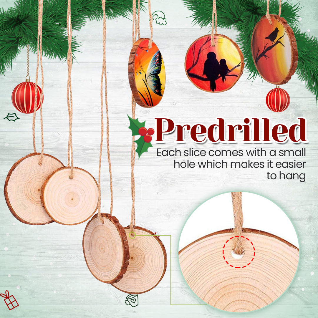 DIY Christmas Ornament Wood Log Slice Disc
