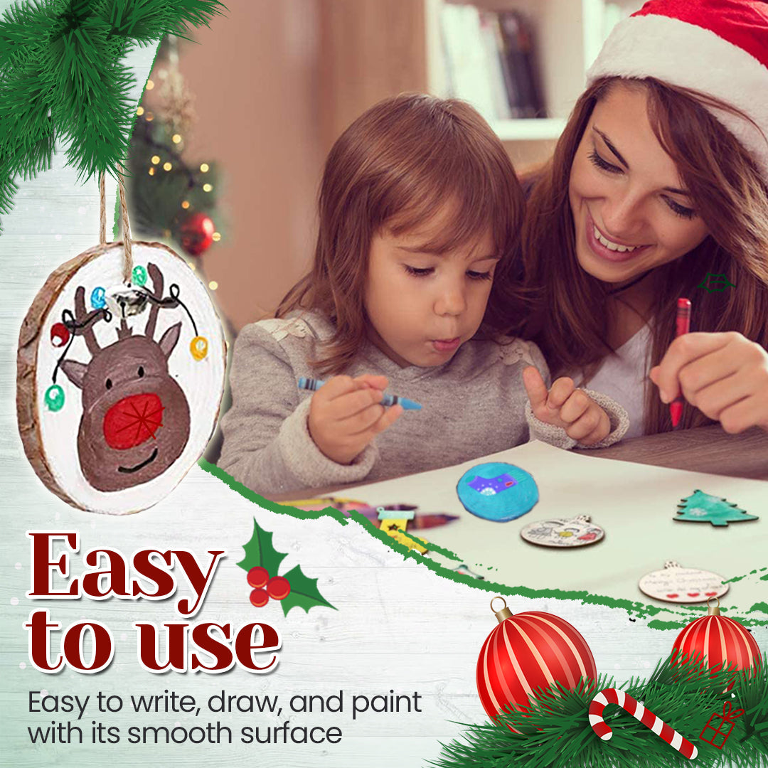 DIY Christmas Ornament Wood Log Slice Disc