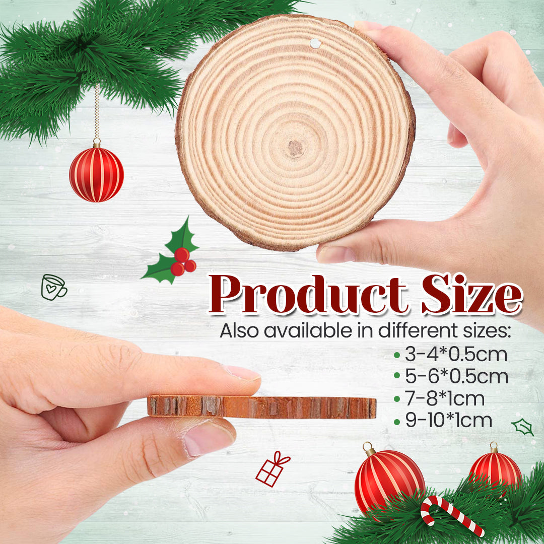 DIY Christmas Ornament Wood Log Slice Disc