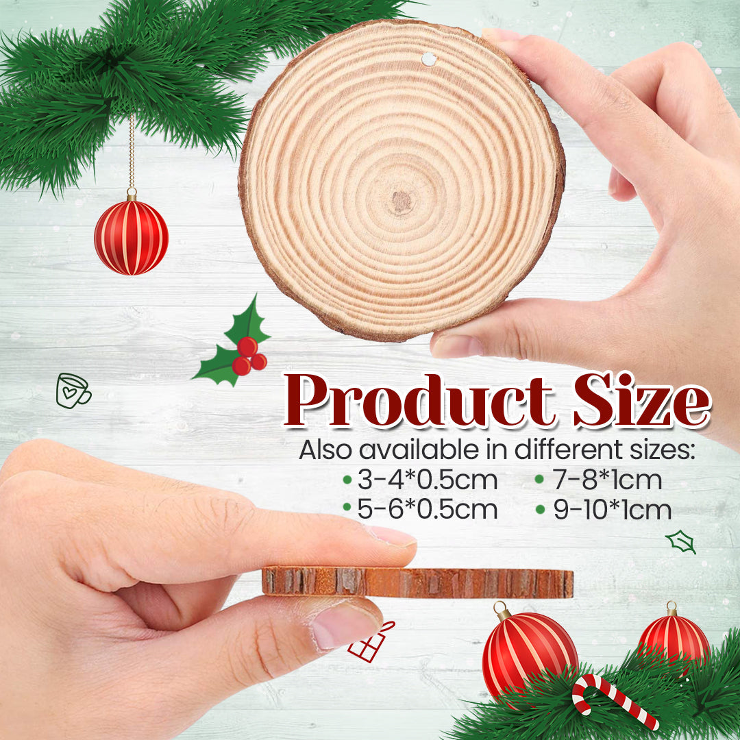 DIY Christmas Ornament Wood Log Slice Disc