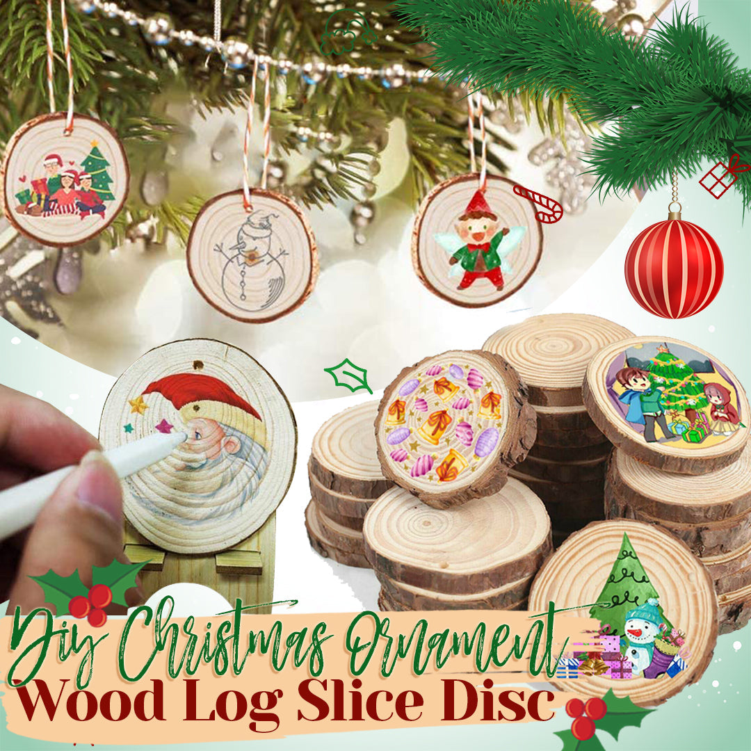 DIY Christmas Ornament Wood Log Slice Disc